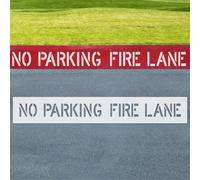 Pochoir « No Parking Fire Lane » pour trottoir pour surfaces en béton asphalte, design pliable pour une utilisation facile sur les parkings et les routes