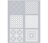 Pochoir pâte polymère Carreaux de ciment 11,4 x 15,3 cm Multicolore G