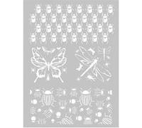 Pochoir pâte polymère insectes 11,4 x 15,3 cm Gris G