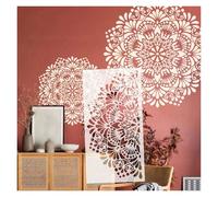 Pochoir Peinture Murale Pochoir décoratif mural 40 cm - 80 cm for peindre des motifs décoratifs, des rouleaux de briques, des cibles, des fleurs rondes(S 40cmX40cm - A)