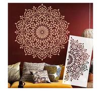 Pochoir Peinture Murale Pochoir mural 40 cm - 80 cm for peinture, gabarit for peindre, décoration, meubles, mastic, fleur extra ronde(L 29cmX60cm - B)