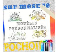 Pochoir Personnalisable pour Peinture Texte/Chiffres/Logo/Motif, Personnalisables Réutilisable Pochoir Alphabet Lettre PVC pour DIY, Graffiti Murale, Bois, Gâteau, Tissu (pochoir peinture)