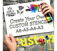 Pochoir Personnalisé pour Peinture, Découpe Laser pour Logo et Texte | PVC Flexible Résistant, Bords Nets Sans Fuite, Bois Murs Verre Tissu Métal, Créateurs et Artisans, Formats A6 A5 A4 A3