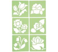 Pochoir plastique - Les fleurs - Paquet de 6 - 14 x 15 cm - Mixte - Enfant