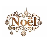 POCHOIR PLASTIQUE MYLAR Noel et boule flocons 30 * 21cm