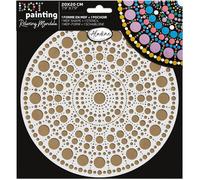 Pochoir pour dot painting - Duo Mandala - Kit complet - Support rond bois MDF 20 cm - Guide des points