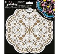 Pochoir - Pour dot painting - Mandala - 20cm - Forme en bois + support - Aladine