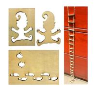 Pochoir pour empreintes de pas de lutin - Pour fenêtre, lutin - Pour chantier de construction, gnome, échelle de corde, échelle de corde - Pour chantier de construction - Nains de Noël