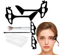 Pochoir pour fard à paupières, aide au maquillage, 12 x 8 cm, réutilisable, avec pinceau, 4 guides de maquillage rapides pour la routine beauté des abdominaux