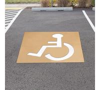 Pochoir pour Handicap pour Stationnement, 80x64cm Pochoir de Stationnement Réutilisable Panneaux pour Handicapés pour Parking Pochoirs de Trottoir pour Peinture