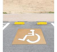 Pochoir pour Handicapé pour Parking, Pochoir pour Icône de Handicap ADA Symbole de Fauteuil Roulant Modèle de Handicap Pochoirs de Parking en Carton Réutilisables pour la Peinture
