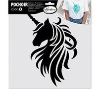 Pochoir pour textiles - Licorne Blanc G