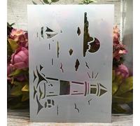 Pochoir réutilisable pour peinture, format A4, 29 cm, voile de phare, pour peinture sur bois, mur, carrelage, meubles, roche, toile, tissu, projets artistiques