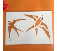 Pochoir réutilisable pour peinture, format A4, 29 x 21 cm, motif animal hirondelle, oiseau pour peinture sur bois, mur, carrelage, meubles, roche, toile, tissu, projets artistiques
