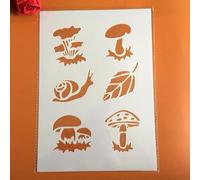 Pochoir réutilisable pour peinture, format A4, 29 x 21 cm, pochoirs escargots et champignons pour peinture sur bois, mur, carrelage, meubles, roche, toile, tissu, projets artistiques