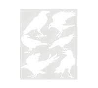 Pochoir réutilisable sur le thème des corbeaux et oiseaux - Design détaillé adapté à différents modèles d'oiseaux