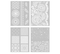 4 pochoirs pâte polymère 11,4 x 15,3 cm - Déco