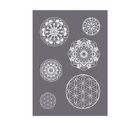 Pochoir Spécial Textile Sérigraphie Mandala A4 Avec Spatule