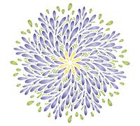Pochoir « Styliszed Mum », 16,51 x 16,51 cm (S) - Stencil Company - Motif original floral, chrysanthème, mandala.