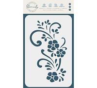 Pochoir Swirly Flowers - 15 x 25,5 cm (L) - Pochoir floral classique pour peinture