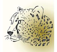 Pochoir tête de guépard - 32 x 25,5 cm (M) - Pochoirs réutilisables pour la peinture