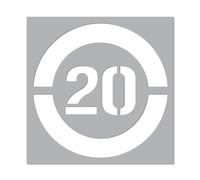 Pochoir Vitesse limitée à 20km/h, Pochoir de signalisation, Marquage au sol, Signalisation au sol, Pochoir de balisage, Pochoir PVC pour marquage au sol