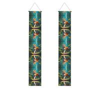 Pochoir WZYWHJ pour porche - Motif chat de la jungle - Décoration murale à suspendre - Pour extérieur et intérieur - 30,5 x 180,9 cm