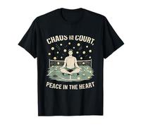 Pochoir Zen Chaos on Court - Peace in Heart - Basketball Zen T-Shirt