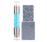Pochoirs à Ongles - Stylo à Tampon Décoratif | Kit De Stylos À Tamponner Double Pointe Avec Décorations En Strass Pour Manucure Et Décoration Des Ongles Pour Femmes En Salon Ou À Domicile Pour Pratiqu