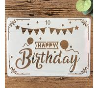 Pochoirs à peindre - 18 cm - Motif drapeau joyeux anniversaire - Pochoirs réutilisables pour peinture sur bois, toile, meubles, sol, fournitures d'art et décoration