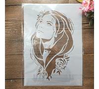 Pochoirs à peindre sur bois A4 29 cm rose beaux cheveux longs fille pochoirs réutilisables pour peinture pochoirs réutilisables pour travaux manuels, modèle de pochoir mural A