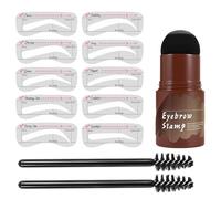 Pochoirs à sourcils - Kit de tampons à sourcils | Kit de façonnage de sourcils | Cartes de pochoir à sourcils | Kits de teinture des sourcils avec 10 formes, poudre à sourcils, pinceaux