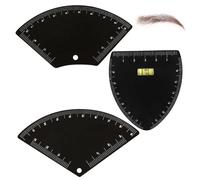 Pochoirs à Sourcils pour Façonner 3 Pièces Règle à Sourcils en Métal et Outil de Cartographie avec Échelle de Mesure pour des Symétriques Parfaites Formes d'Arche en Éventail Triangle