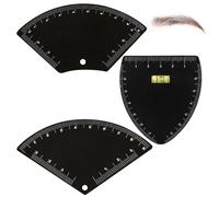 Pochoirs à Sourcils pour Façonner 3 Pièces Règle à Sourcils en Métal et Outil de Cartographie avec Échelle de Mesure pour des Symétriques Parfaites Formes d'Arche en Éventail Triangle