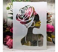 Pochoirs A4 - 29 x 21 cm - Motif femme africaine - Pour peinture sur bois - Réutilisables - Décoration d'intérieur - Pochoirs et modèles de bricolage pour panneaux, travaux manuels, art