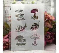 Pochoirs A4 en forme de champignon et d'escargot pour peinture sur bois, pochoirs réutilisables pour peinture, pochoirs d'art pour dessin 29 x 21 cm