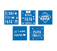 Pochoirs - Bonne fête papa - 5 modèles - Tout support - Réutilisable