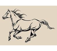 Pochoirs cheval - Grand format - Art mural - Pochoir de peinture en plastique réutilisable - Modèle de décoration (HORSE-8, L)