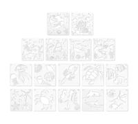 Pochoirs de créatures marines marines, pochoirs de peinture de créatures marines | 16 pochoirs de dessin de gabarit de peinture en aérosol pour animaux marins marins - Modèles de peinture pour