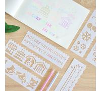 Pochoirs De Dessin De Fleurs Géométriques Pour Enfants, Ensemble De 8 Pièces, Modèle De Peinture, Règles De Bricolage, Artisanat D'art Créatif, Jouet Éducatif Pour Enfants