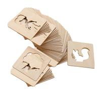 Pochoirs de Dessin pour Enfants, Modèles de Peinture Réutilisables en Bois, Pochoirs à Craie pour Carnet de Notes, Jouets Éducatifs Montessori- 60 Pièces