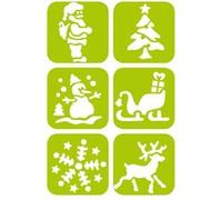 Graine créative – Pochoirs de Noël pour enfants – Lot de 6 – Plastique réutilisable – Vert