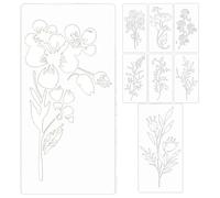 Pochoirs de fleurs pour bois | 8 pochoirs réutilisables pour dessiner des fleurs | Jeu de dessin | pour projets d'art sur bois, sol, toile, tissu, papier, porte et