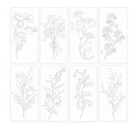 Pochoirs de fleurs pour bois, loisirs créatifs, modèles de dessin de fleurs | Pochoirs floraux pour murs, projets d'art en bois, mur, sol, toile, tissu, porte en papier