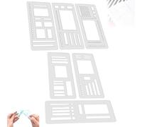 Pochoirs De Journal,Pochoirs Pour Peinture De Journal,Pochoir Scrapbooking,Pochoir De Cahier Réutilisables,Journal Accessoire Pour Bricolage Journal Agenda, Scrapbooking, Album, Planificateur (Cset)