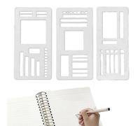 Pochoirs de Journal Souples - Gabarit de Dessin pour Planificateurs - 3 Pièces Gabarits Souples de Journaling pour Passionnés d'Expression Ados Adultes Étudiants Scrapbook