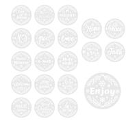 Pochoirs de peinture de Noël, pochoirs de Noël | 20 modèles de mots ronds - Pochoirs d'hiver pour tissus en bois, artisanat d'art