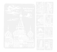 Pochoirs de Peinture Réutilisables, Modèles de Paysages Urbains | Blanc, Contours Nets et Texture Souple, Adaptés aux Adultes et Débutants, sur Toile, Crayons, Plans et Créations