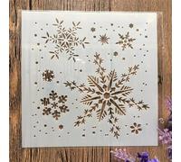 Pochoirs de peinture sur bois, 15 x 15 cm pochoirs de neige flocon de neige pour travaux manuels, réutilisables pour murs, toile, pierre, tissu, bois, panneaux