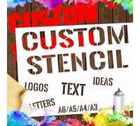 Pochoirs de Personnalisation pour Peinture au Pistolet - Créez vos Propres Pochoirs,Pochoirs Personnalisés avec Logo/Texte pour Bois, Papier,Tissu,Céramique,Pochoirs de Lettrage Multi-usages